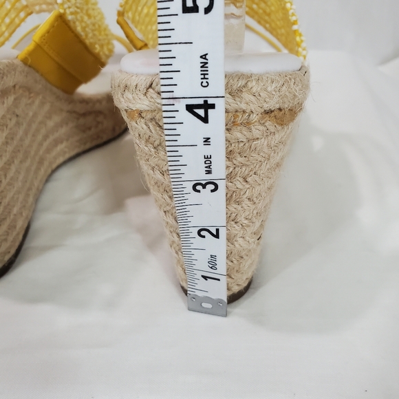 Karl Lagerfeld Yellow Celie Cut Out Sandals  Espadrille Wedge Comfortable Sz 8 - Picture 9 of 15